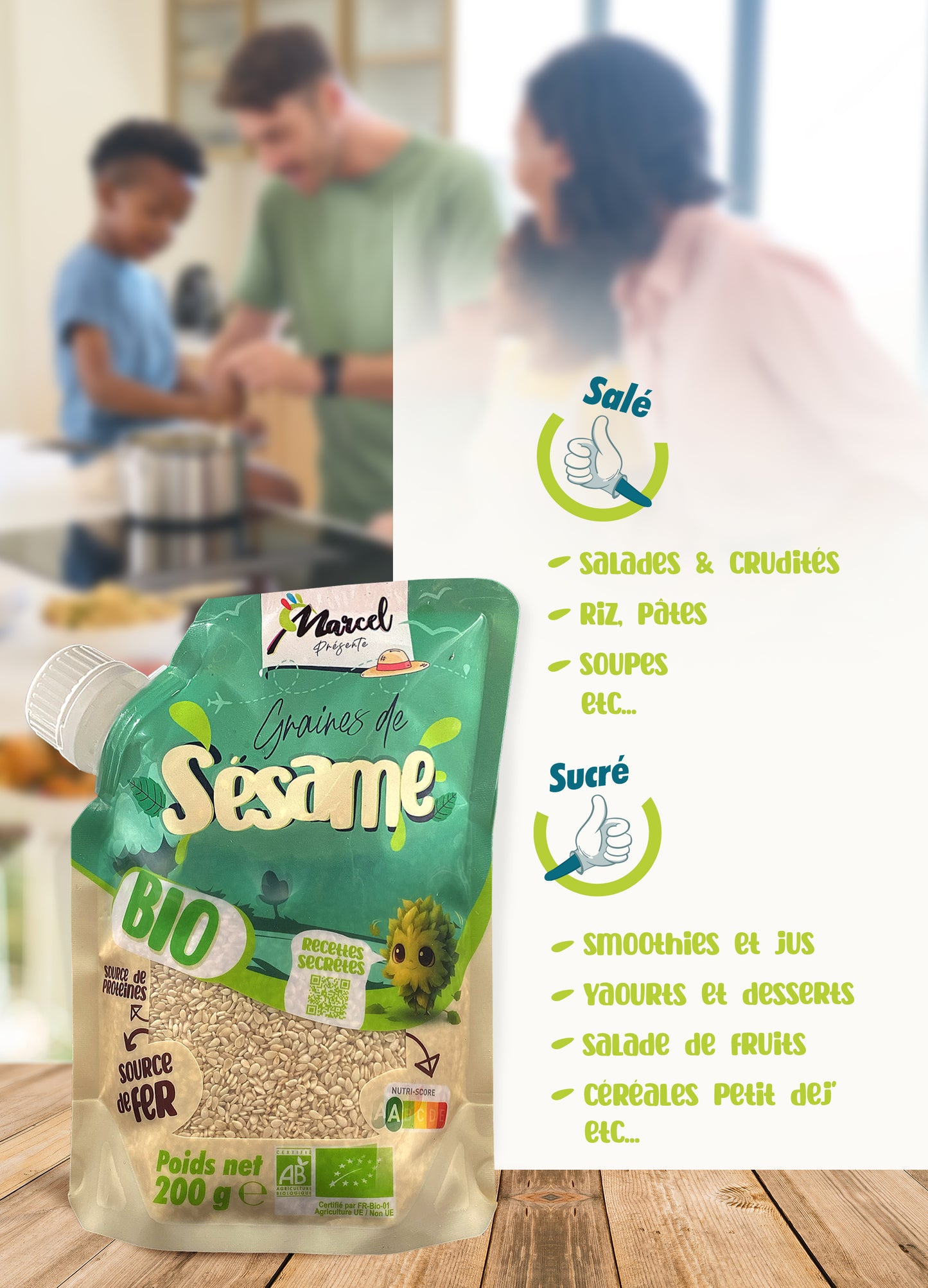 Graines de Sésame Bio – 200g – Sources de Fer et Protéines