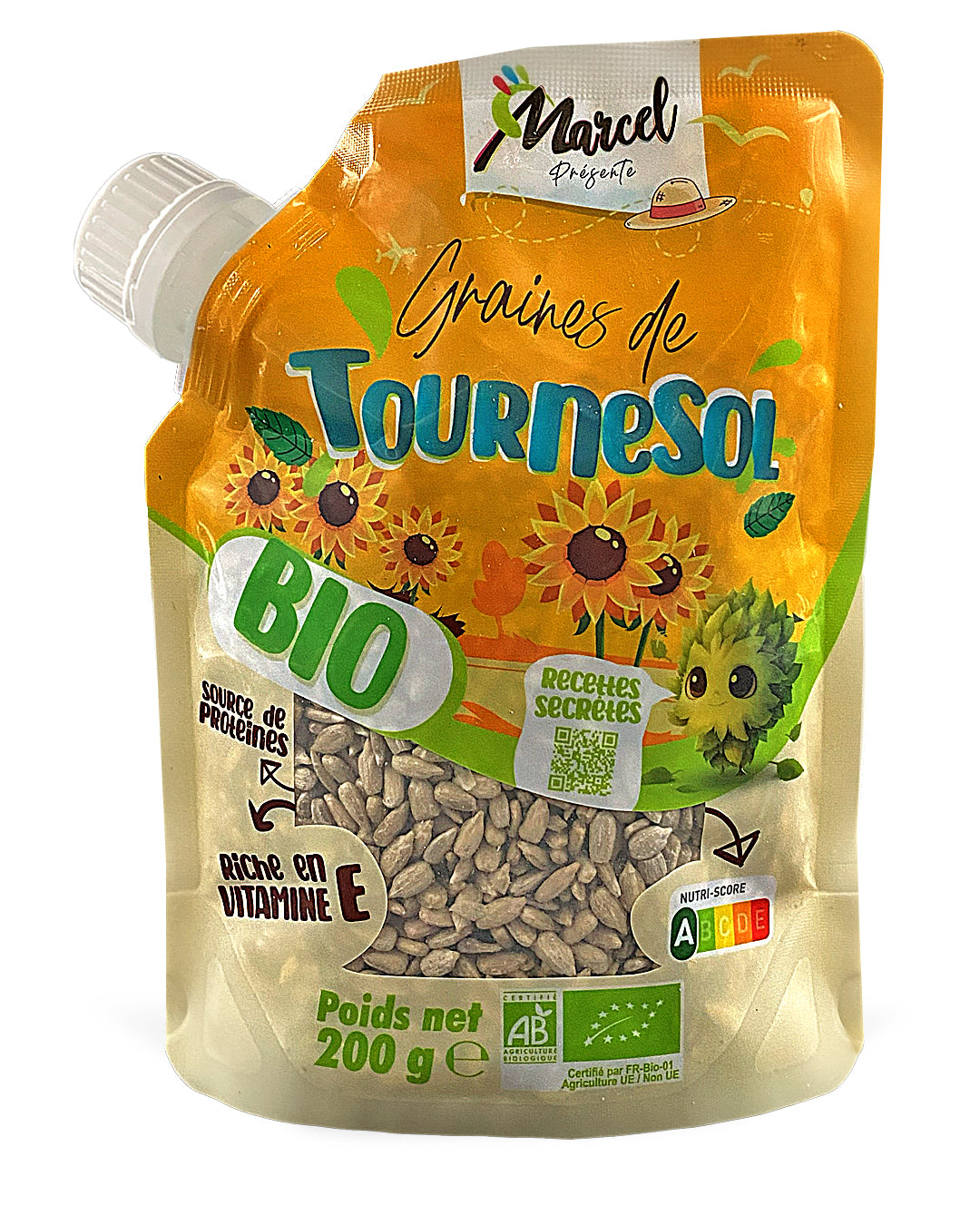 Graines de Tournesol Bio Décortiquées – 200g – Riche en Vitamine E et Protéines