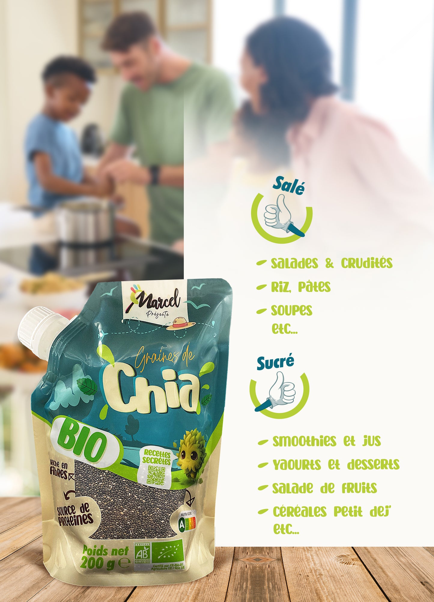Graines de Chia Bio 200g – Riche en OMEGA 3 & source de Protéines